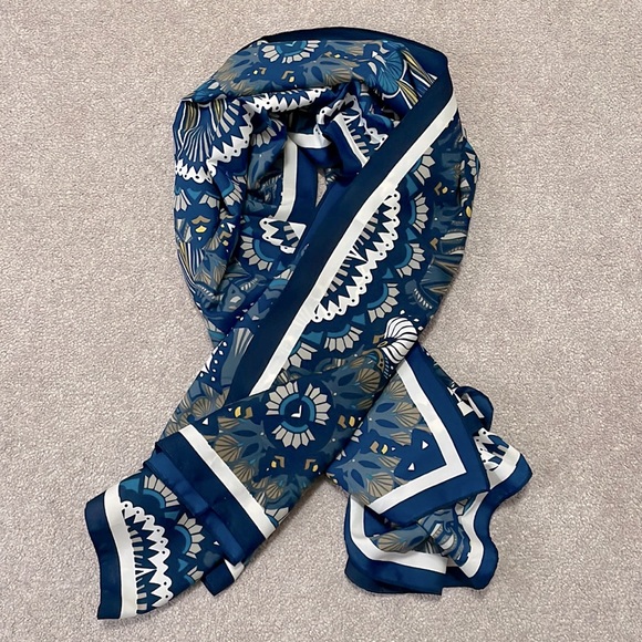 H&M Accessories - H&M stunning blue print shawl scarf wrap cover-up